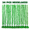 36Pcs Shamrock Green Beaded Necklaces