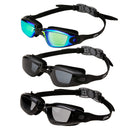 Adults Swimming Goggles (Aqua, Black & Dark Black), 3 Pack