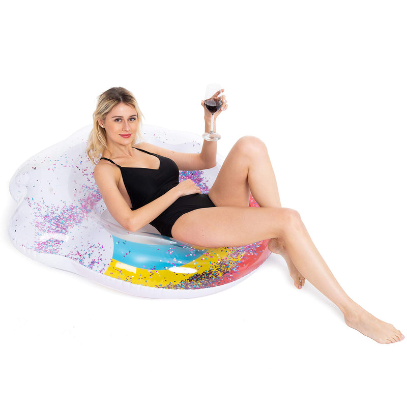SLOOSH - 46" Sparkling Rainbow with Glitters Pool Float