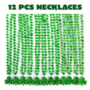 12Pcs Shamrock Green Beaded Necklaces