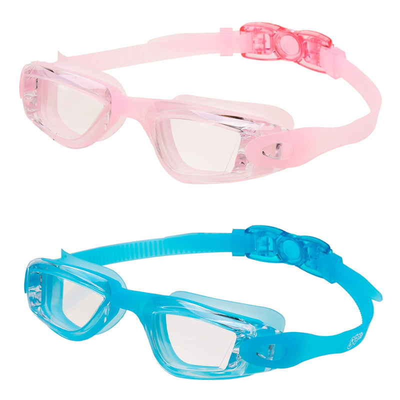 2 Pack Kids Swimming Goggles (Blue & Pink)