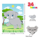 24 Pcs Safari Animal Make A Face Sticker