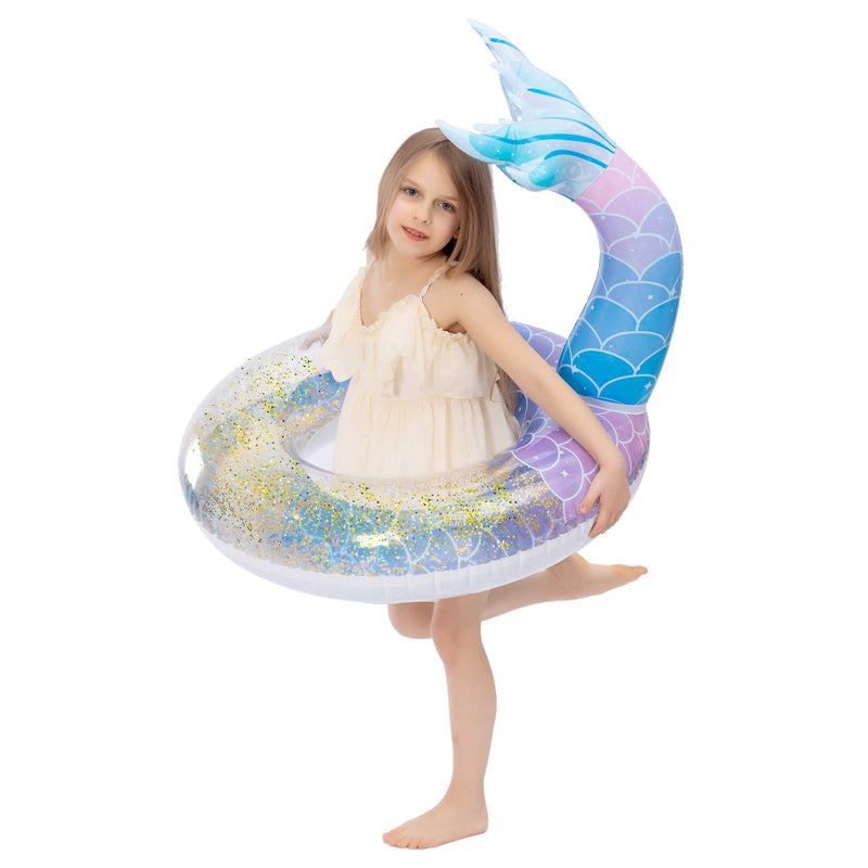 SLOOSH - 39in Mermaid Tail with Glitters Pool Float, 2 Pcs