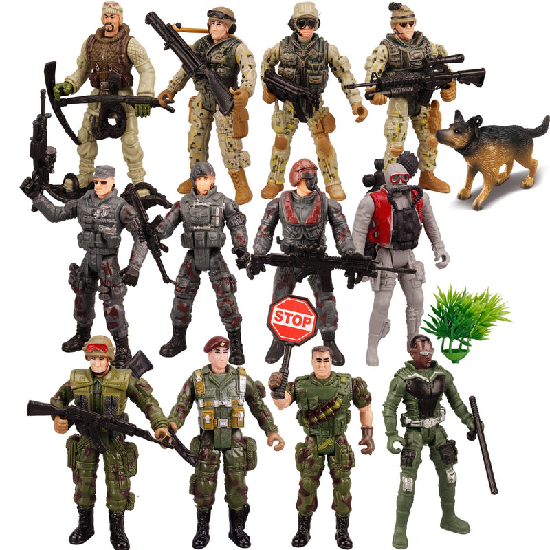 Military Toy Soldiers Playset, 16 Pcs