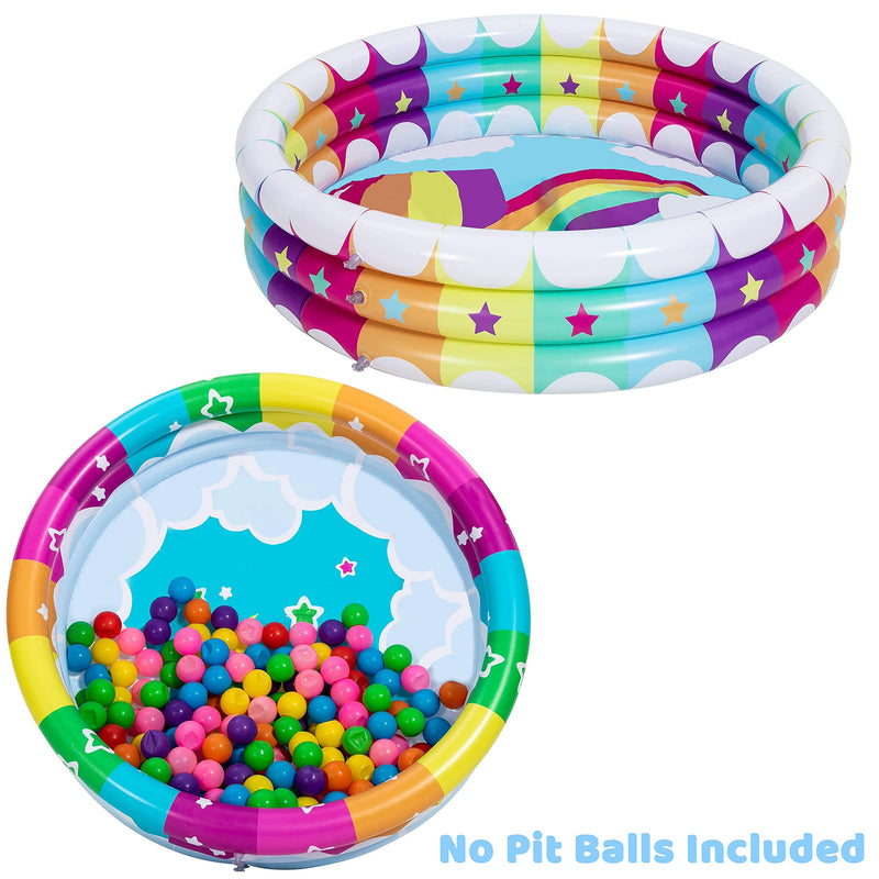 SLOOSH - 45in Rainbow w/ Hot Air Balloon & Rainbow Inflatable Kiddie Pool Set, 2 Pack
