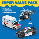 3 Pcs City Hero Police Vehicle Toy Set