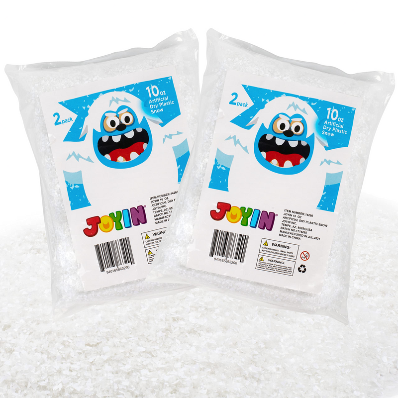 10 Oz Artificial Dry Plastic Snow, 2 Pack