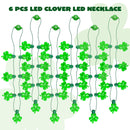 St Patrick's Day LED Shamrock Necklace Set, 6 Pcs