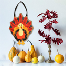 3D Thanksgiving Turkey Burlap Banner