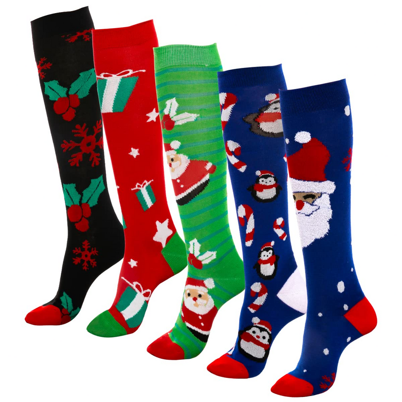 Women's Colorful High Socks, 5 Pairs