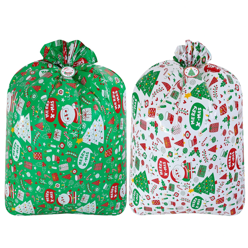 Green Large Gift Bags, 2 Pcs