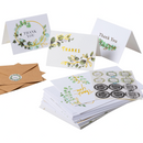 Watercolor Greenery Thank You Cards, 72 Pcs