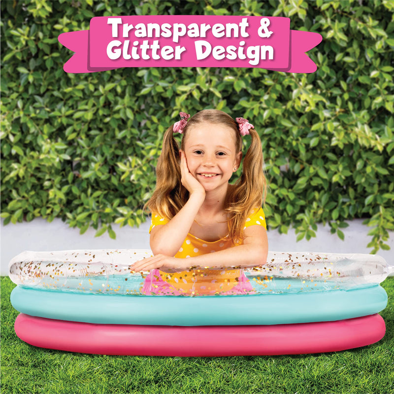 SLOOSH - Like Nastya 45in Transparent Kiddie Pool, 2 Pack