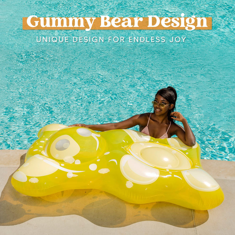 Inflatable Bear Pool Float SLOOSH- 60in Inflatable Gummy Bear Pool Float