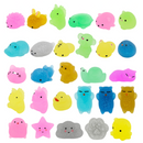 28Pcs Glitter Squishy Toys Filled Hearts Set with Valentines Day Cards for Kids-Classroom Exchange Gifts