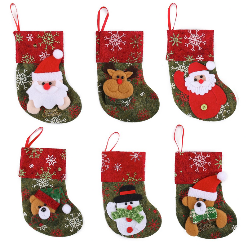 Mini Christmas 3D Stockings with 6 Styles, 12 Pcs - JOYIN