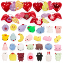 28pcs Mochi Squishy Toys Filled Hearts with Kids Valentines Cards