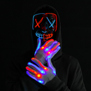 Halloween Led Mask Light Up With Gloves (blue&red)