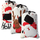 Drawstring Burlap Santa Sacks, 3 Pcs