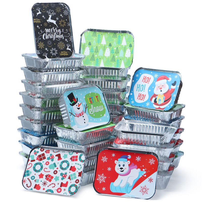 Christmas Cookie Tins with Lids, 36 Pcs