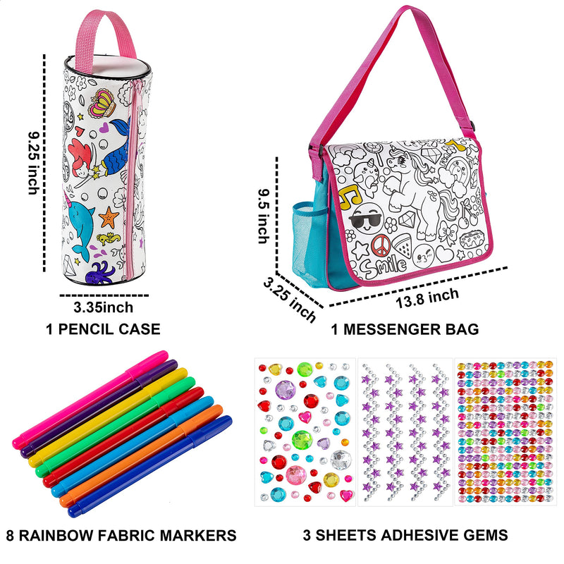 KLEVER KITS - Color Your Own Messenger Bag and Pencil Case
