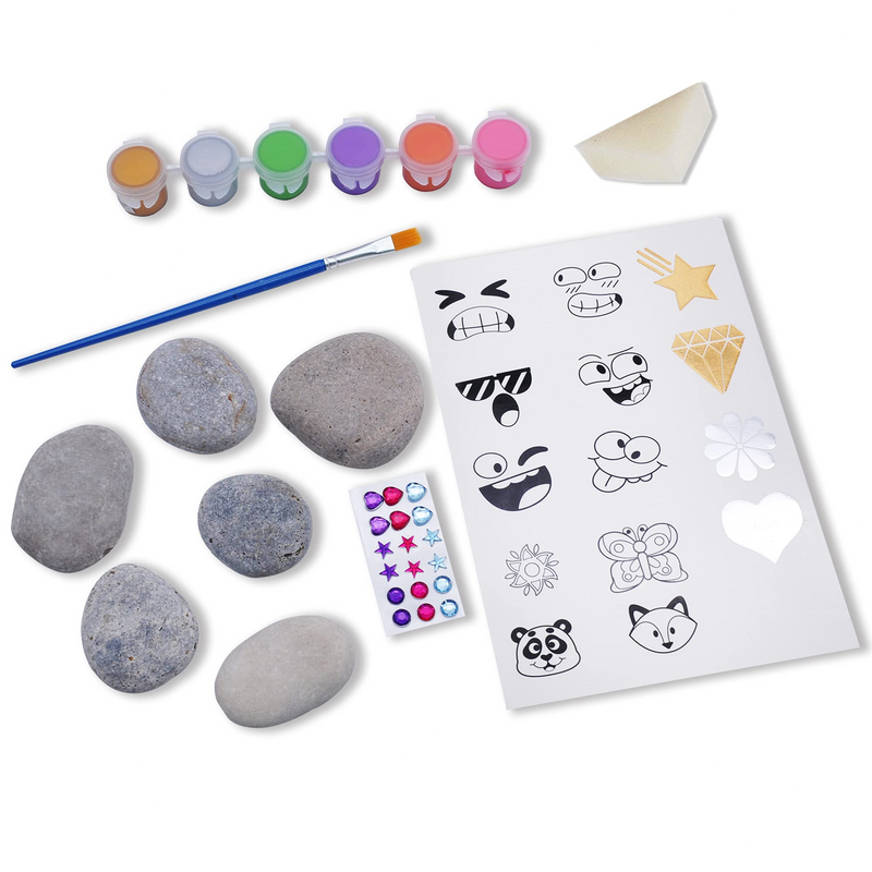 KLEVER KITS - Paint Your Own Wooden and Rock Painting Kit, 62 Pcs