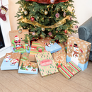 Kraft Alike Assorted 3 Dimensions Shirt Gift Set of Boxes with Cute & Generic Design Set with Stickers, 24 Pcs