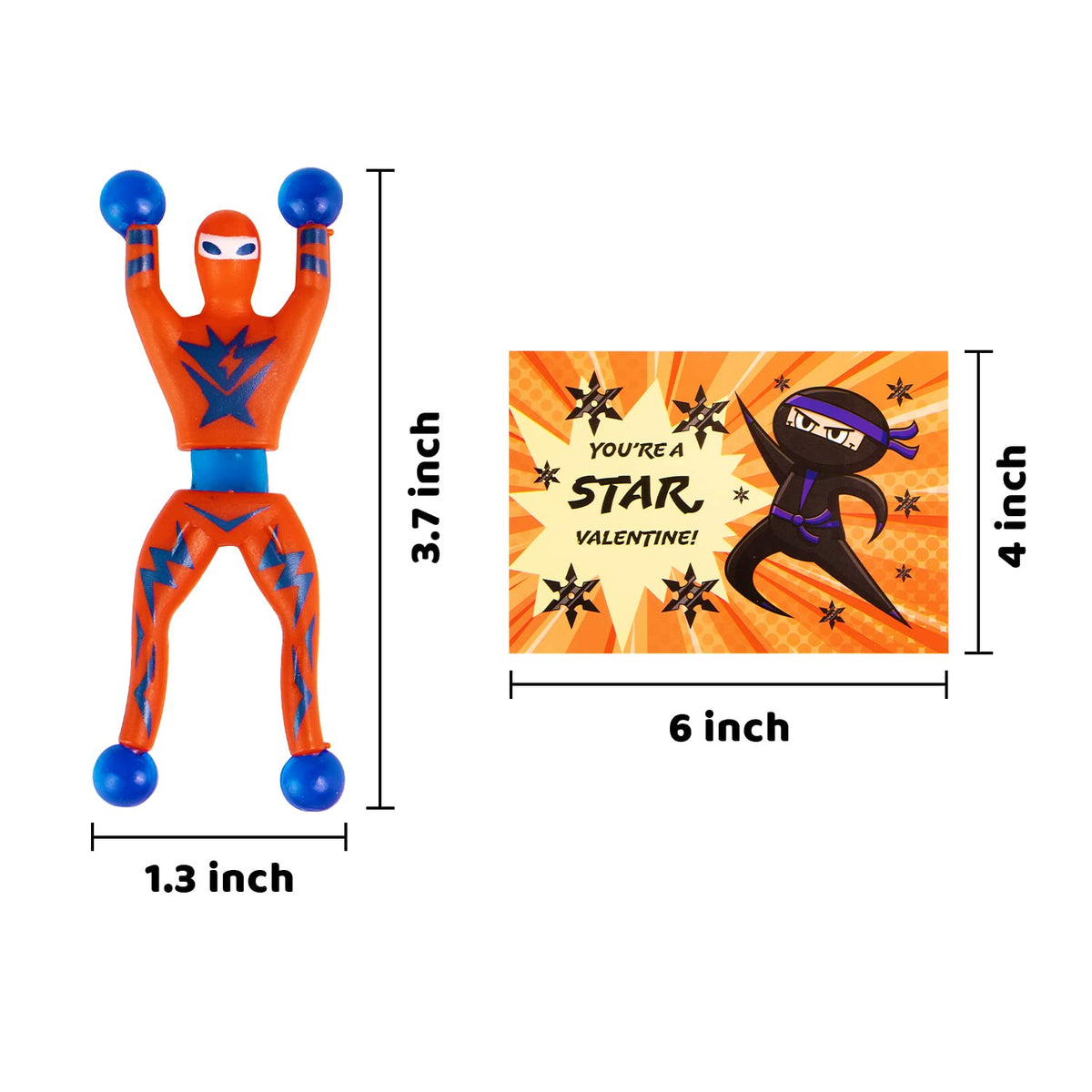 JOYIN | Sticky Climbing Ninja with Cards, 28 Pack