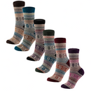 Vintage Winter Cozy Crew Socks, 6 Piece
