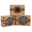 Kraft Christmas Cookie Boxes with Window, 24 Pcs
