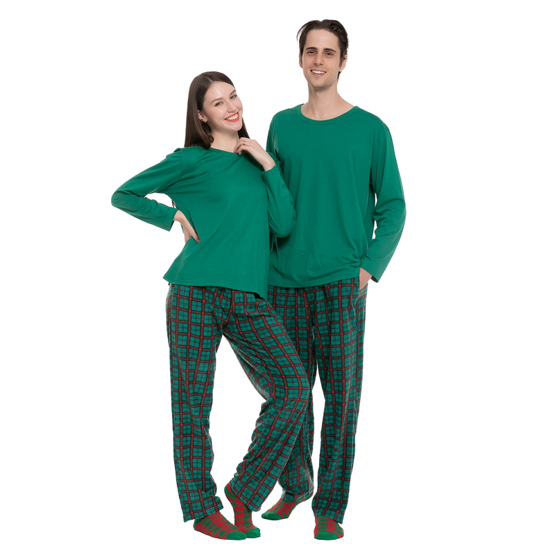 Men Green Plaid Pajamas