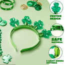 6 Pcs Shamrock LED Light Up Headband and Necklace