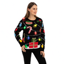 String lights ugly sweater with light bulbs (Women)
