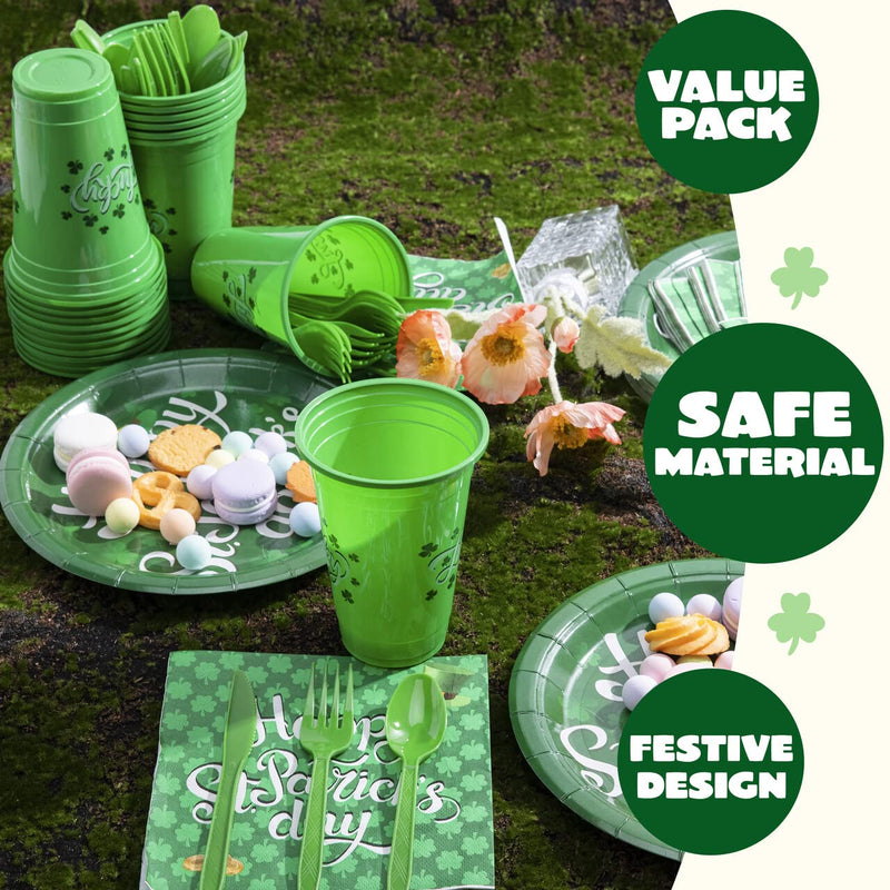 126Pcs St Patrick's Party Supplies Pack for 18 People