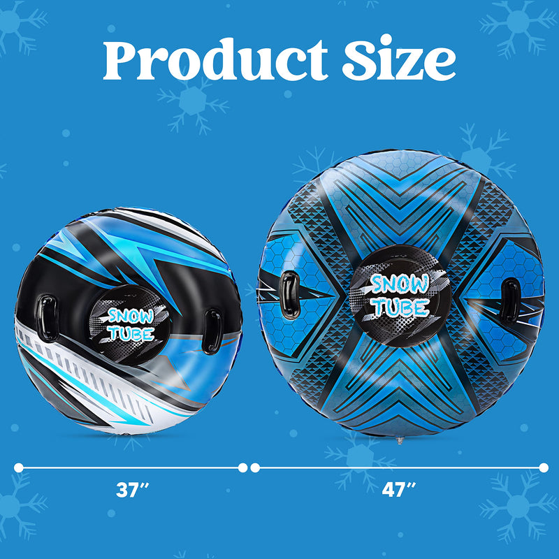 Joyin 48in And 37in Snow Tubes Inflatable Snow Sled