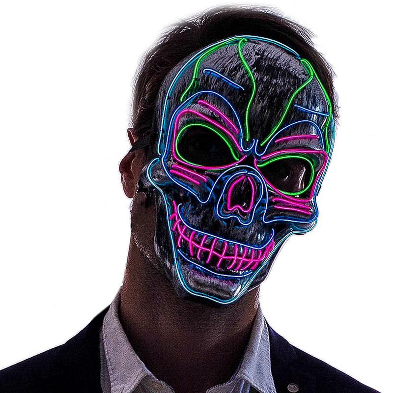 Halloween Cosplay Led Mask Light Up Scary Skull Mask