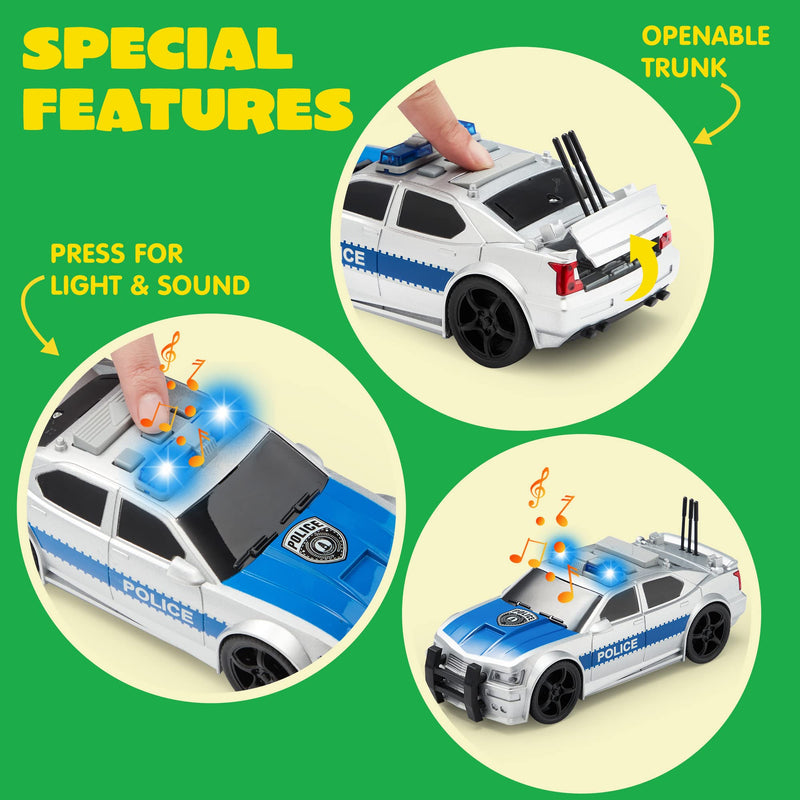 Toy To Enjoy Friction Powered Police Car with Light & Sounds