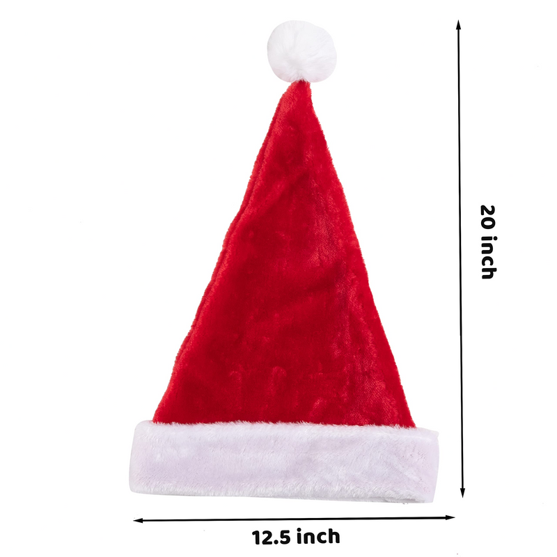 Premium Christmas Santa Hats, 12 Packs