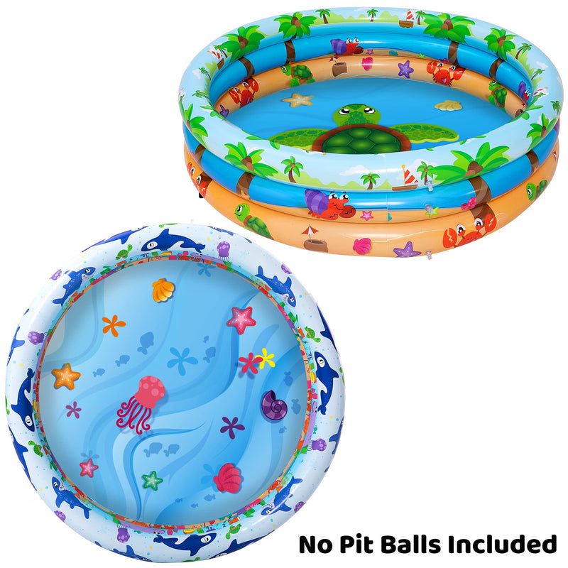 Sloosh - Beach Inflatable Kiddie Pool, 2 Pieces
