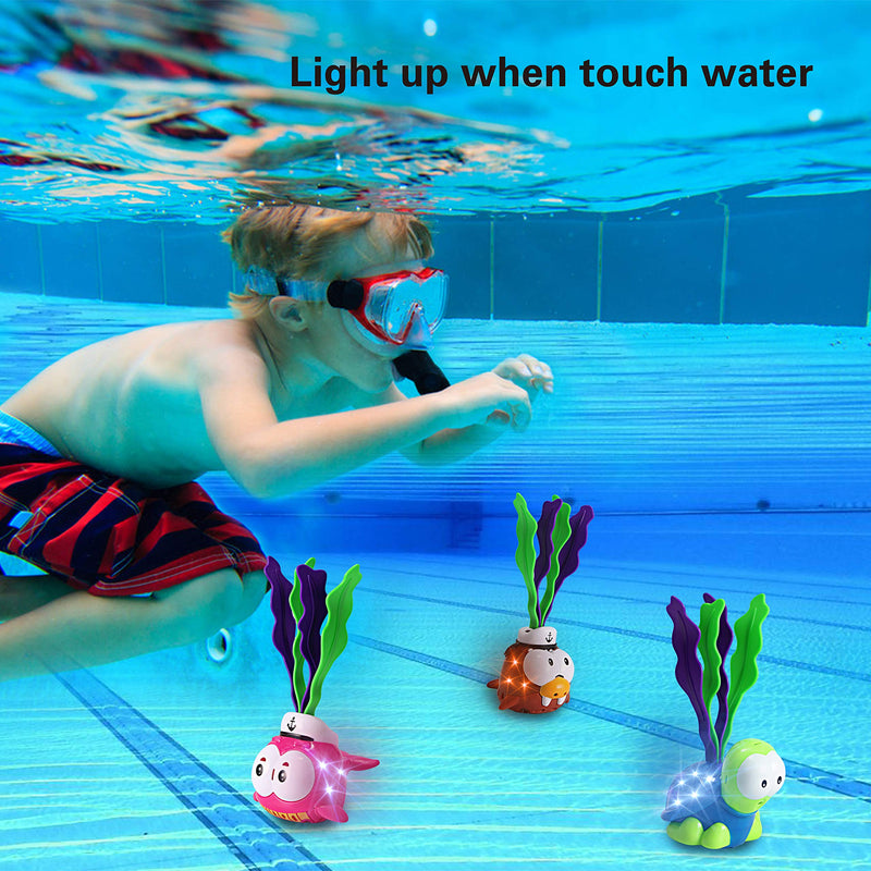SLOOSH - Light-up Diving Animal Toys, 6 Pack