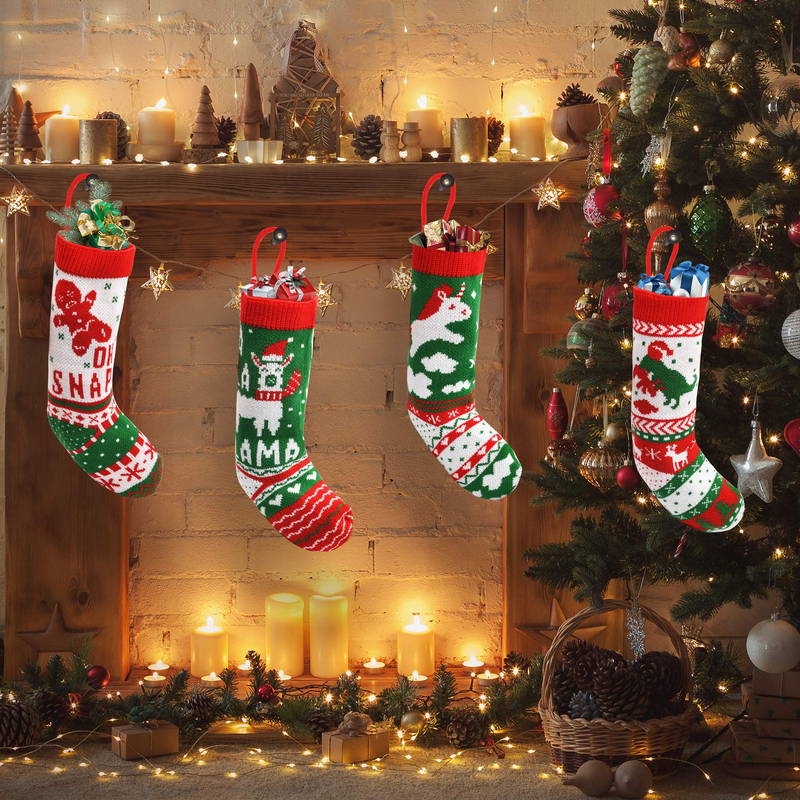 18in Christmas Stockings, 4 Packs