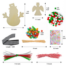 Wooden Ornaments Craft Kit with Glitter Glue, 54 Pcs