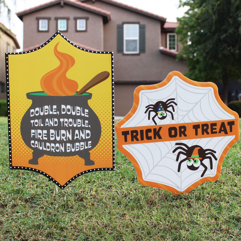7 Pcs Friendly Halloween Corrugate Yard Stake Signs