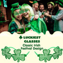 St. Patrick's Day Glitter Green Shamrock Eyeglasses