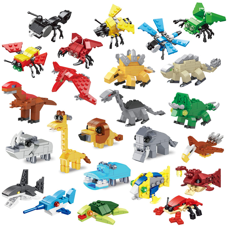 Christmas Advent Calendar Toys with Animal Building Blocks