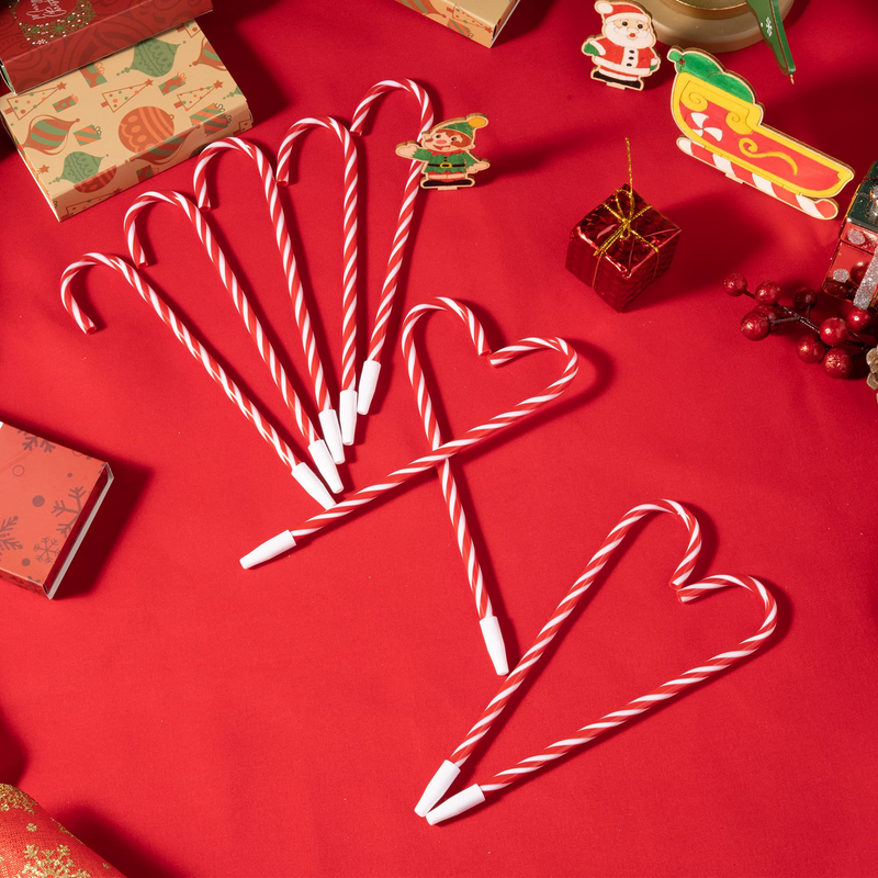 12Pcs Christmas Candy Cane Ball Point Pens