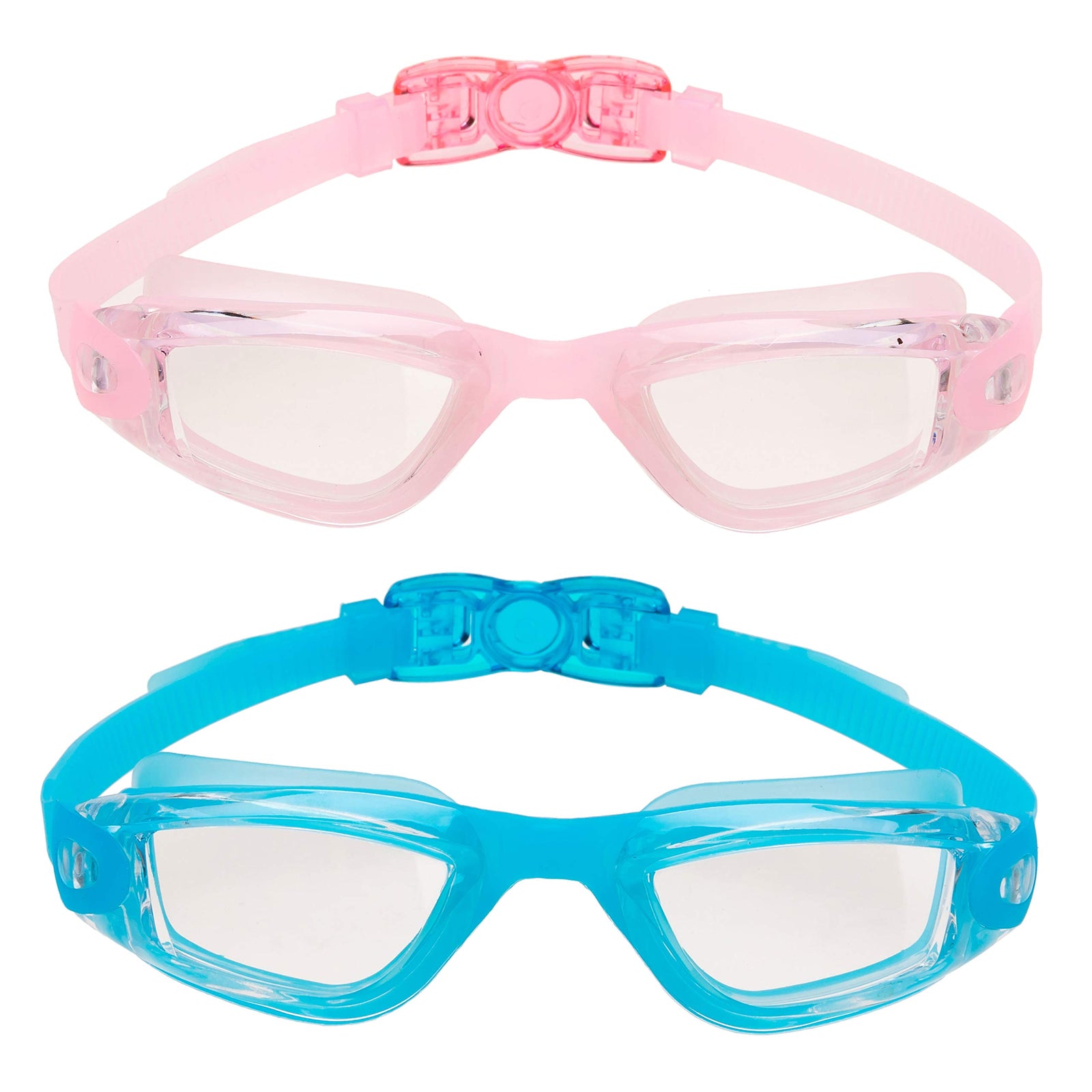 2 Pack Kids Swimming Goggles (blue & Pink)-joyin