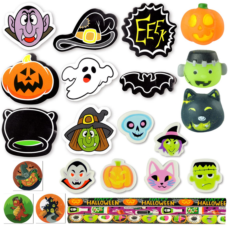 Prefilled Goody Bags with Halloween Party Favors, 12 Pack