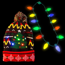 12 Bulb Necklace with Light Up Hat, 2 Pack