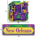 Mardi Gras Street Signs with Cutouts, 13 Pcs